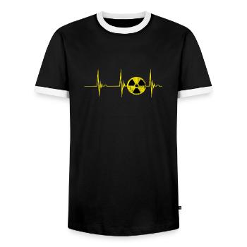 Radiologie Herzschlag EKG Puls Nuklear Röntgenstra - Männer Kontrast-T-Shirt - Schwarz/Weiß - Vorne - AI Model Female 172 light (172cm) & AI Model Male 178 light (178cm)
