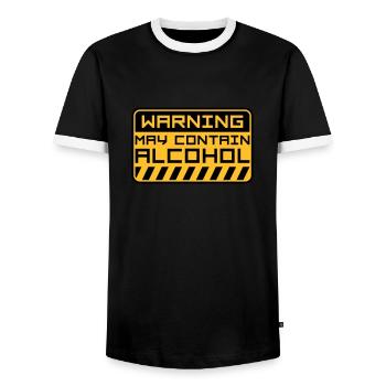 Avertissement peut contenir de l’alcool - T-shirt contrasté Homme - noir/blanc - Devant - AI Model Female 172 light (172cm) & AI Model Male 178 light (178cm)