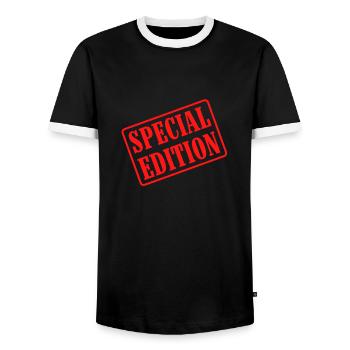 Special Edition - Männer Kontrast-T-Shirt - Schwarz/Weiß - Vorne - AI Model Female 172 light (172cm) & AI Model Male 178 light (178cm)