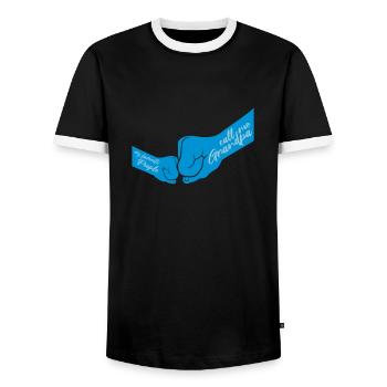 People Call Me Grandpa - Men's Ringer Shirt - black/white - Front - AI Model Female 172 light (172cm) & AI Model Male 178 light (178cm)