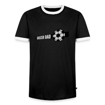 Sport Design Soccer Dad - Männer Kontrast-T-Shirt - Schwarz/Weiß - Vorne - AI Model Female 172 light (172cm) & AI Model Male 178 light (178cm)
