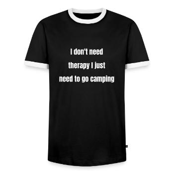 camp kikiwaka youth camping ground outdoors gift - Männer Kontrast-T-Shirt - Schwarz/Weiß - Vorne - AI Model Female 172 light (172cm) & AI Model Male 178 light (178cm)