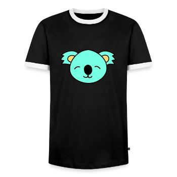 Cute Koala bear - Männer Kontrast-T-Shirt - Schwarz/Weiß - Vorne - AI Model Female 172 light (172cm) & AI Model Male 178 light (178cm)