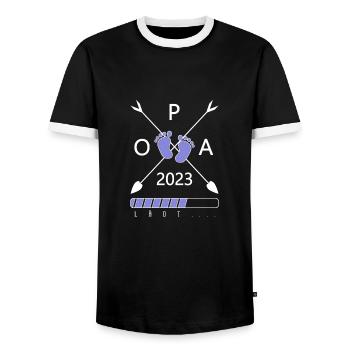 Opa 2023 lädt - Männer Kontrast-T-Shirt - Schwarz/Weiß - Vorne - AI Model Female 172 light (172cm) & AI Model Male 178 light (178cm)