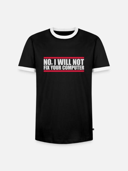 not fix your computer - Men's Ringer Shirt - black/white
