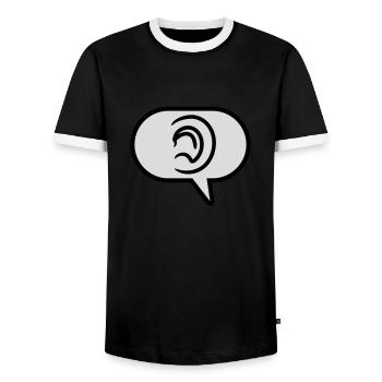 Entendre une bulle de discours de symbole simple - T-shirt contrasté Homme - noir/blanc - Devant - AI Model Female 172 light (172cm) & AI Model Male 178 light (178cm)