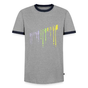 crazy dog lady quote - Men's Ringer Shirt - grey/navy  - Front - AI Model Female 172 light (172cm) & AI Model Male 178 light (178cm)