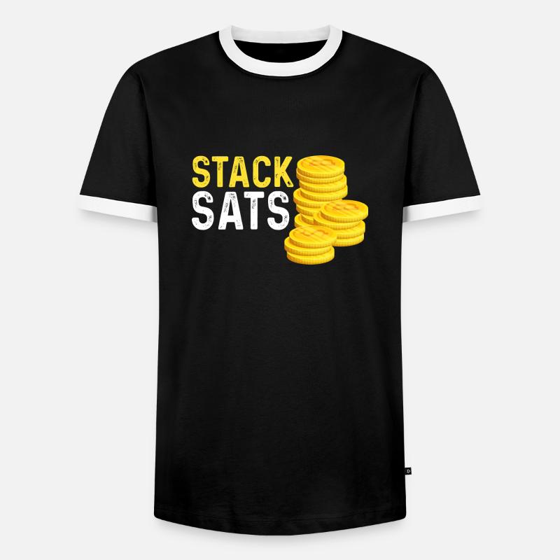 Stack sats - Men's Ringer Shirt - black/white
