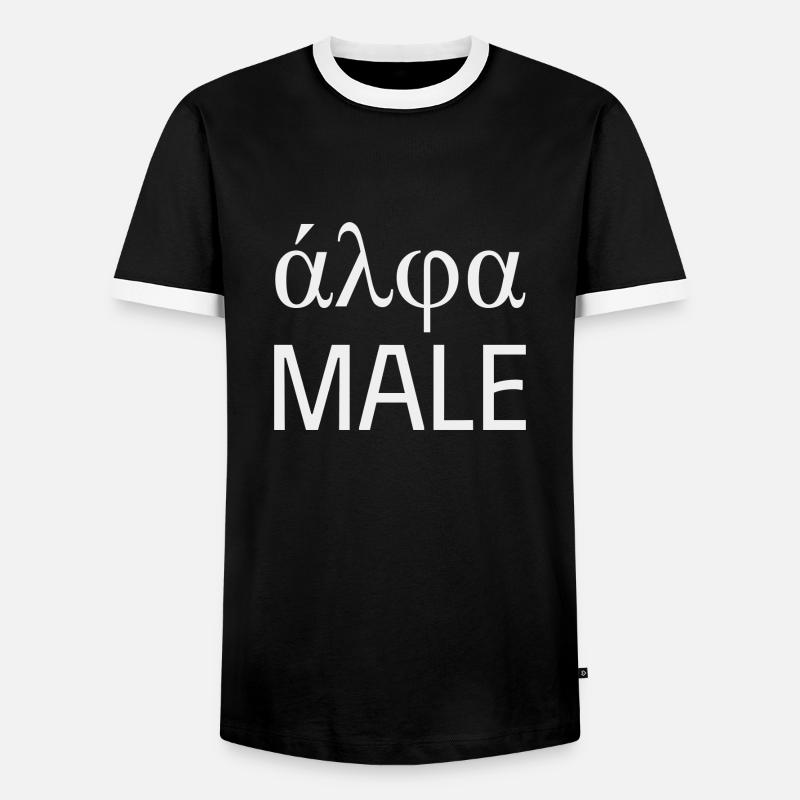 Griechischer Buchstabe Alpha - Männer Kontrast-T-Shirt - Schwarz/Weiß