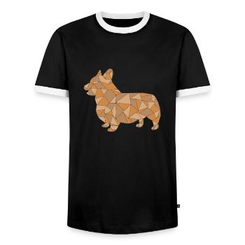CORGI géométrique - T-shirt contrasté Homme - noir/blanc - Devant - AI Model Female 172 light (172cm) & AI Model Male 178 light (178cm)