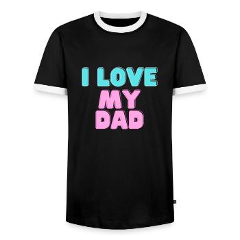 I love my Dad - Männer Kontrast-T-Shirt - Schwarz/Weiß - Vorne - AI Model Female 172 light (172cm) & AI Model Male 178 light (178cm)