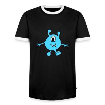 monster alien - Männer Kontrast-T-Shirt - Schwarz/Weiß - Vorne - AI Model Female 172 light (172cm) & AI Model Male 178 light (178cm)