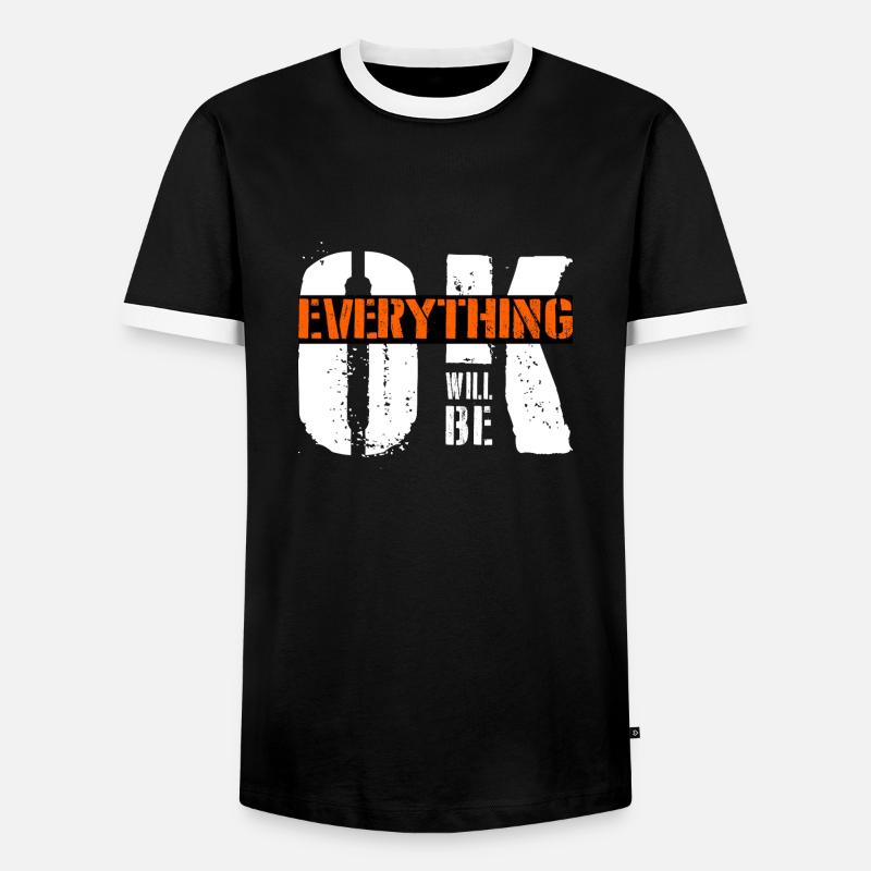 everything will be ok - Männer Kontrast-T-Shirt - Schwarz/Weiß