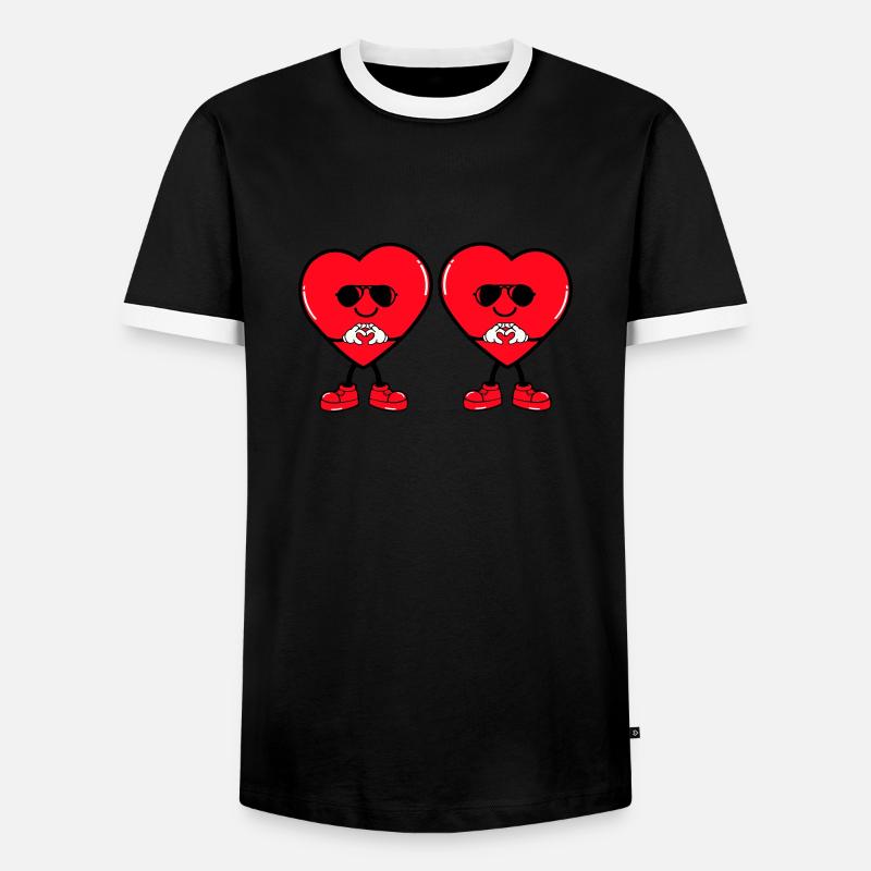 herz comic 2 - Männer Kontrast-T-Shirt - Schwarz/Weiß