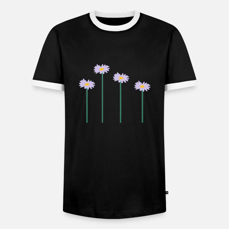 blumen - Männer Kontrast-T-Shirt - Schwarz/Weiß