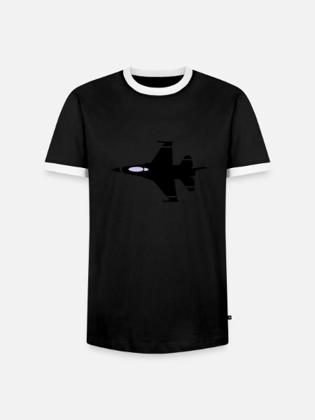 jet flying - Men's Ringer Shirt - black/white