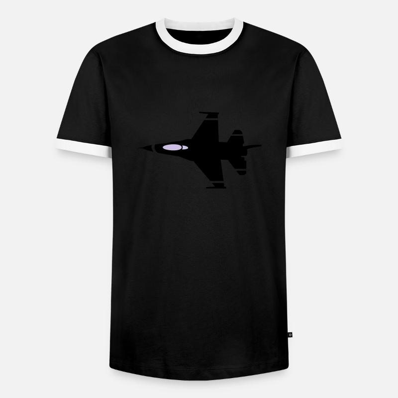 kampfjet - Männer Kontrast-T-Shirt - Schwarz/Weiß