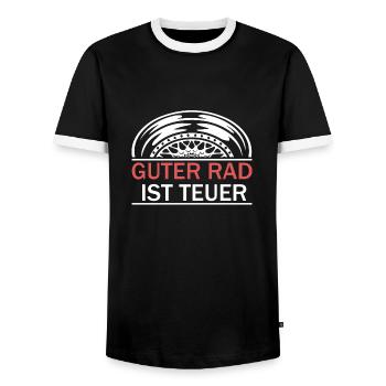 Good bike is expensive BBS - Men's Ringer Shirt - black/white - Front - AI Model Female 172 light (172cm) & AI Model Male 178 light (178cm)