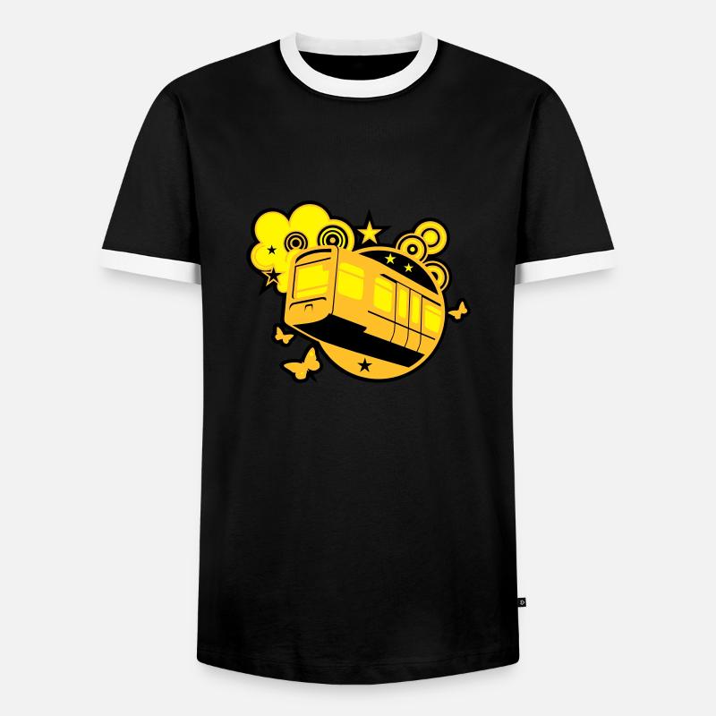 Monorail - Men's Ringer Shirt - black/white