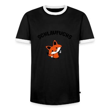 schlaufuchs_02 - Männer Kontrast-T-Shirt - Schwarz/Weiß - Vorne - AI Model Female 172 light (172cm) & AI Model Male 178 light (178cm)
