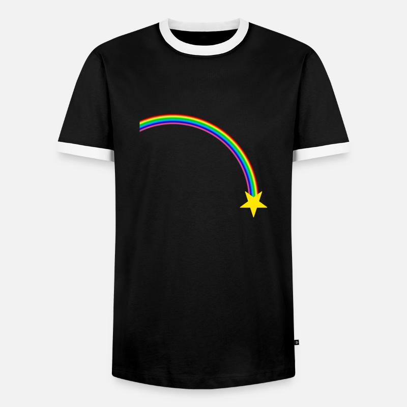 Rainbow - Men's Ringer Shirt - black/white