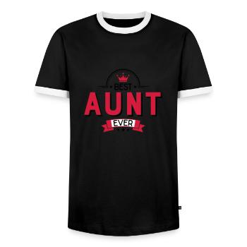 Tante - Männer Kontrast-T-Shirt - Schwarz/Weiß - Vorne - AI Model Female 172 light (172cm) & AI Model Male 178 light (178cm)