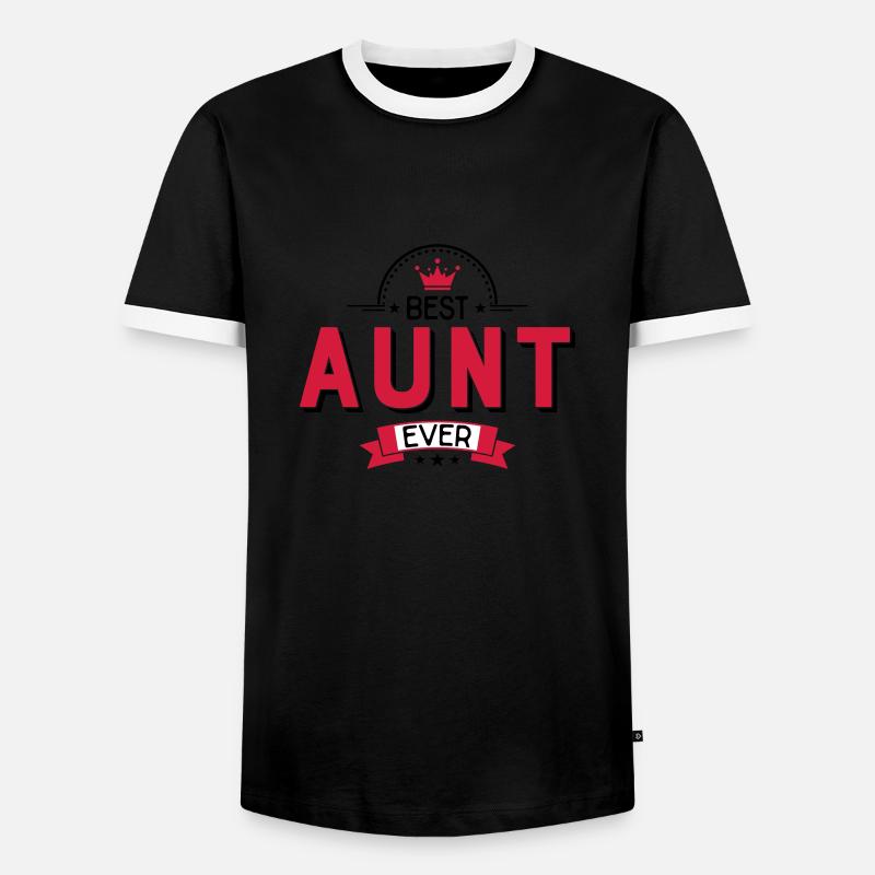 aunt - Men's Ringer Shirt - black/white