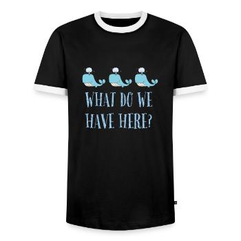 Baleine baleine baleine qu'avons-nous ici... - T-shirt contrasté Homme - noir/blanc - Devant - AI Model Female 172 light (172cm) & AI Model Male 178 light (178cm)