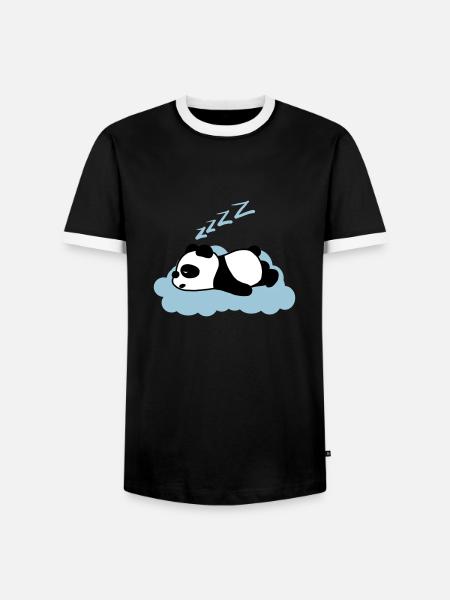 Sleepy panda - Men's Ringer Shirt - black/white