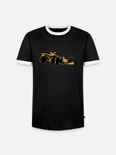 Race car - Men's Ringer Shirt - black/white