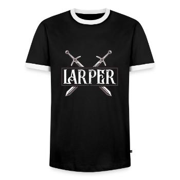Jeu de rôle en action LARPER - T-shirt contrasté Homme - noir/blanc - Devant - AI Model Female 172 light (172cm) & AI Model Male 178 light (178cm)