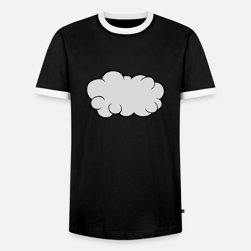 Cloud Cartoon Design - Men's Ringer Shirt - black/white
