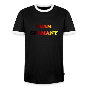 Team Germany - Men's Ringer Shirt - black/white - Front - AI Model Female 172 light (172cm) & AI Model Male 178 light (178cm)