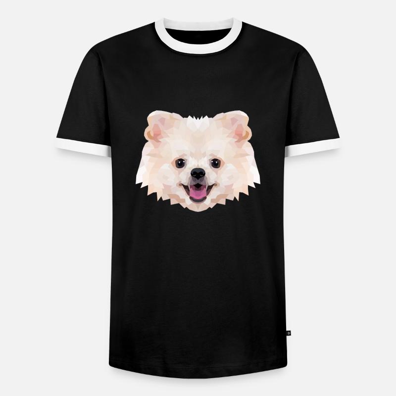 Polyart Dwarf Spitz - Men's Ringer Shirt - black/white
