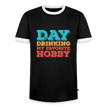Tag trinken mein Lieblingshobby - Männer Kontrast-T-Shirt - Schwarz/Weiß - Vorne - AI Model Female 172 light (172cm) & AI Model Male 178 light (178cm)