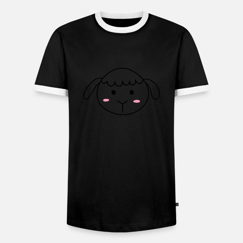Cute sheep - Männer Kontrast-T-Shirt - Schwarz/Weiß