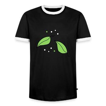 Feuillage - T-shirt contrasté Homme - noir/blanc - Devant - AI Model Female 172 light (172cm) & AI Model Male 178 light (178cm)
