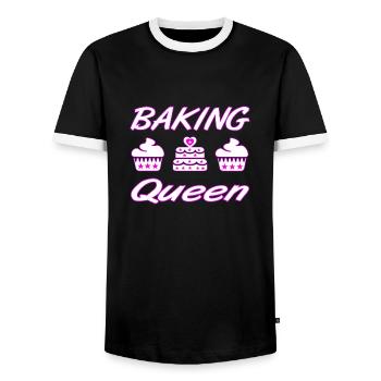 Cuire - T-shirt contrasté Homme - noir/blanc - Devant - AI Model Female 172 light (172cm) & AI Model Male 178 light (178cm)