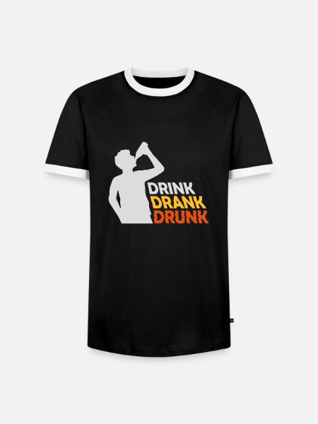 drink drank drunk quote - Men's Ringer Shirt - black/white