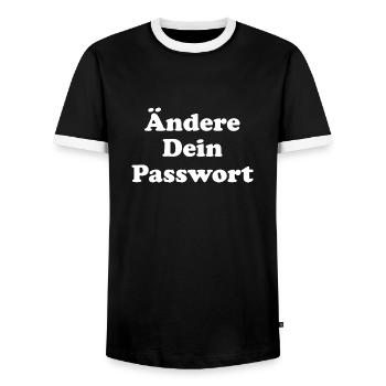 Ändere Dein Passwort! - weiß - Männer Kontrast-T-Shirt - Schwarz/Weiß - Vorne - AI Model Female 172 light (172cm) & AI Model Male 178 light (178cm)