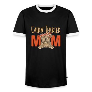 Cairn Terrier Hund - Männer Kontrast-T-Shirt - Schwarz/Weiß - Vorne - AI Model Female 172 light (172cm) & AI Model Male 178 light (178cm)