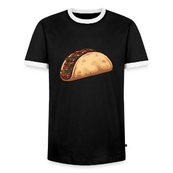 Taco de dessin animé - T-shirt contrasté Homme - noir/blanc - Devant - AI Model Female 172 light (172cm) & AI Model Male 178 light (178cm)