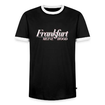 Frankfurt meine Hood - Männer Kontrast-T-Shirt - Schwarz/Weiß - Vorne - AI Model Female 172 light (172cm) & AI Model Male 178 light (178cm)