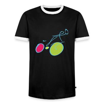 Radfahrer - Männer Kontrast-T-Shirt - Schwarz/Weiß - Vorne - AI Model Female 172 light (172cm) & AI Model Male 178 light (178cm)