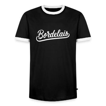 Bordelais - T-shirt contrasté Homme - noir/blanc - Devant - AI Model Female 172 light (172cm) & AI Model Male 178 light (178cm)