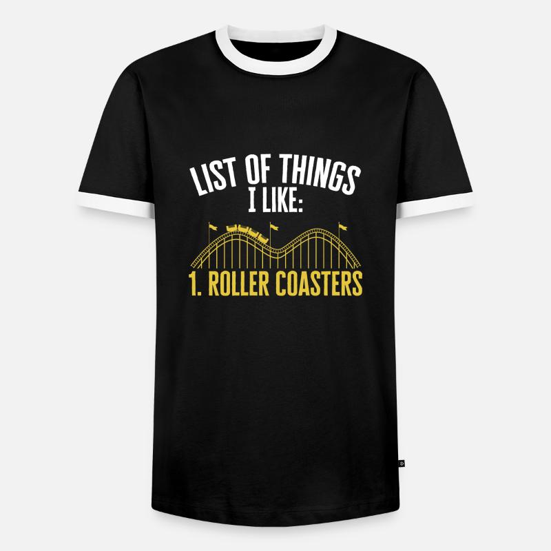 Achterbahn Rollercoaster Freizeitpark - Männer Kontrast-T-Shirt - Schwarz/Weiß