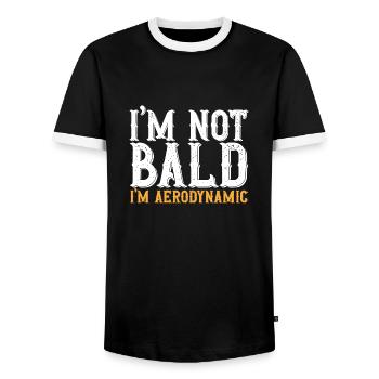 Tête chauve Calvitie Barbe Tête chauve - T-shirt contrasté Homme - noir/blanc - Devant - AI Model Female 172 light (172cm) & AI Model Male 178 light (178cm)