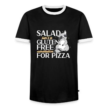 Gluten Free Gluten Intolerance - Men's Ringer Shirt - black/white - Front - AI Model Female 172 light (172cm) & AI Model Male 178 light (178cm)