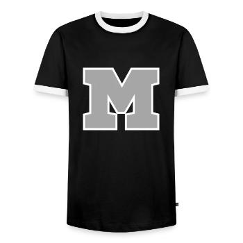 Letter m sport - Men's Ringer Shirt - black/white - Front - AI Model Female 172 light (172cm) & AI Model Male 178 light (178cm)
