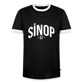 Sinop 57 Türkei Turkiye Geschenk Urlaub TR Türk - Männer Kontrast-T-Shirt - Schwarz/Weiß - Vorne - AI Model Female 172 light (172cm) & AI Model Male 178 light (178cm)